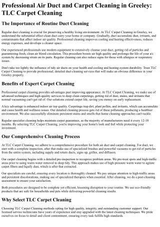 TLC Carpet Cleaning