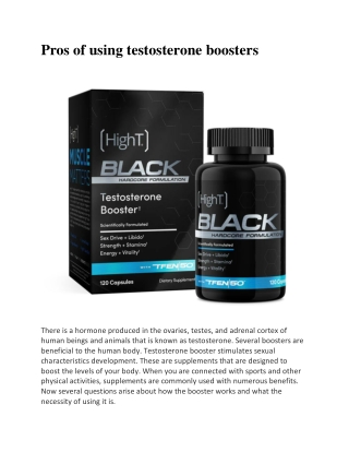 Pros of using testosterone boosters.