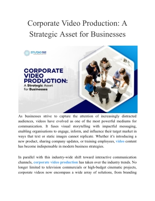 Corporate Video Production_ A Strategic Asset for Businesses