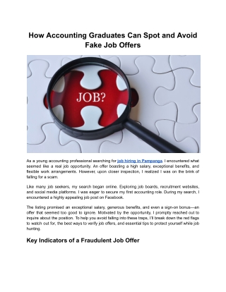 Tier2 _ How Accounting Graduates Can Spot and Avoid Fake Job Offers