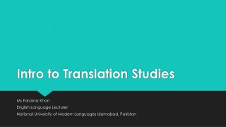 intro to translation studies