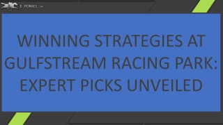 Winning Strategies at Gulfstream Racing Park Expert Picks Unveiled