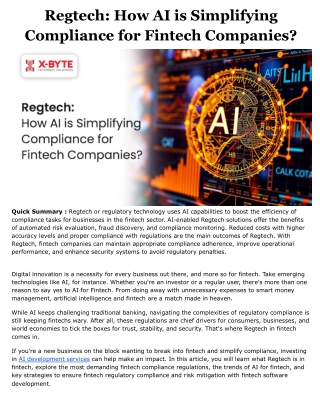 Regtech_ How AI is Simplifying Compliance for Fintech Companies