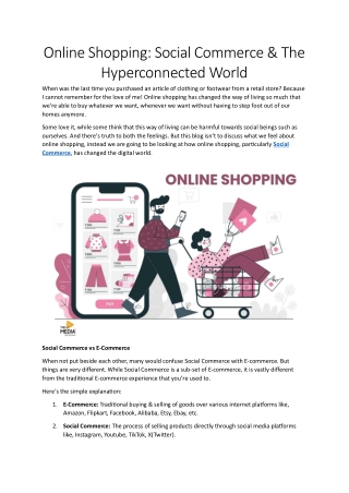 Social Commerce: The Future of Online Shopping – Transforming E-commerce