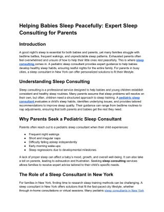 Helping Babies Sleep Peacefully_ Expert Sleep Consulting for Parents