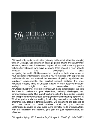 chicago lobbying is your trusted gateway