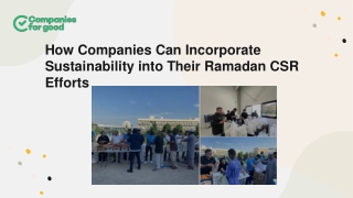 How Companies Can Incorporate Sustainability into Their Ramadan CSR Efforts