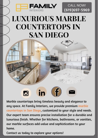 Luxurious Marble Countertops in San Diego – Timeless Elegance