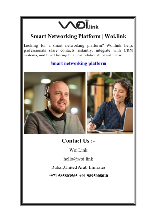 smart networking platform woi link