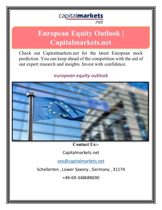 European Equity Outlook | Capitalmarkets.net