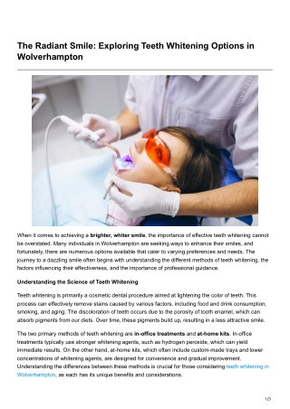 The Radiant Smile Exploring Teeth Whitening Options in Wolverhampton