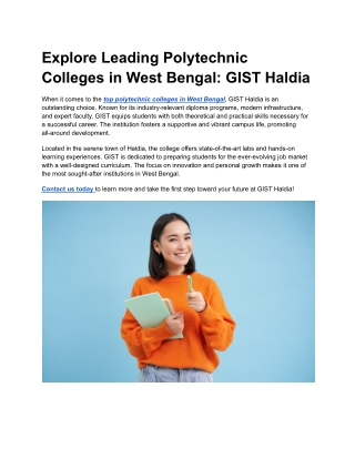 explore leading polytechnic colleges in west
