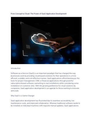 from concept to cloud the power of saas