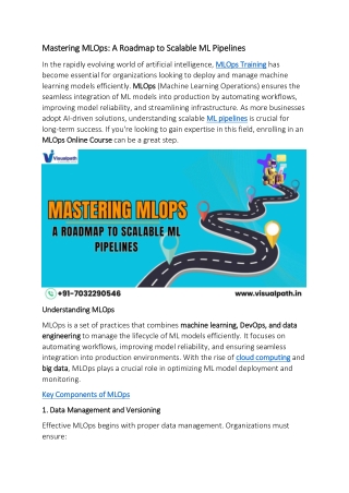 mastering mlops a roadmap to scalable