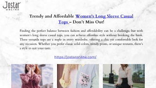 Trendy Women's Long Sleeve Casual Tops for Everyday Wear