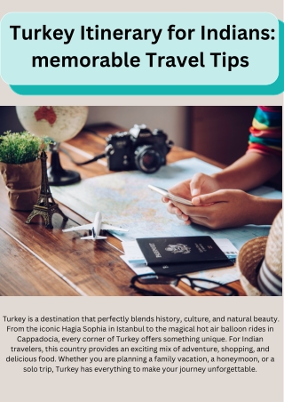 Turkey Itinerary for Indians: memorable Travel Tips