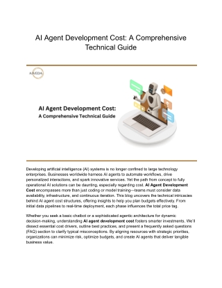 AI Agent Development Cost_ A Comprehensive Technical Guide