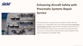Enhancing aircraft safety with pneumatic systems repair service