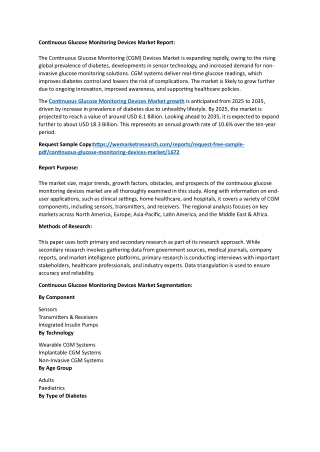 continuous glucose monitoring devices market