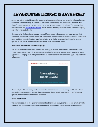 java runtime license is java free java runtime