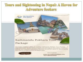 Tours and Sightseeing in Nepal A Haven for Adventure Seekers