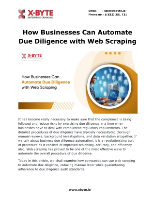 How Businesses Can Automate Due Diligence with Web Scraping
