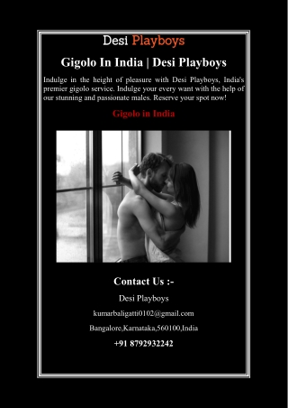 Gigolo In India | Desi Playboys