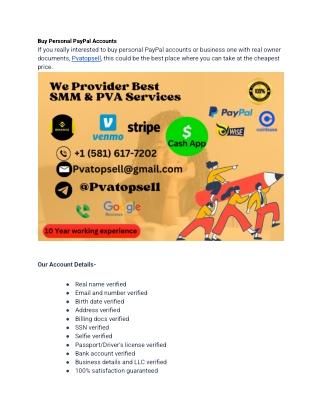 Top 5.5 site to Buy Personal PayPal Accounts in 2025