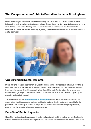 The Comprehensive Guide to Dental Implants in Birmingham