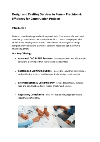 Design and Drafting Services in Pune – Precision & Efficiency for Construction