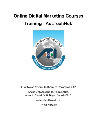 Online Digital Marketing Courses Training - AcsTechHub