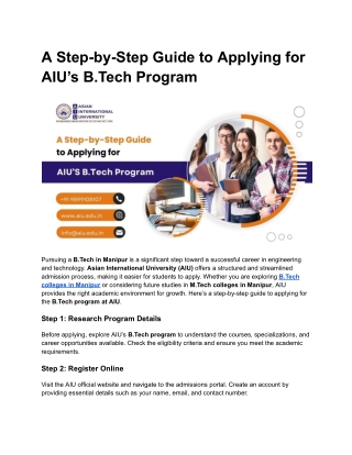 A Step-by-Step Guide to Applying for AIU’s B
