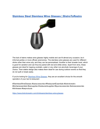 Stainless Steel Stemless Wine Glasses _ BistroToRestro