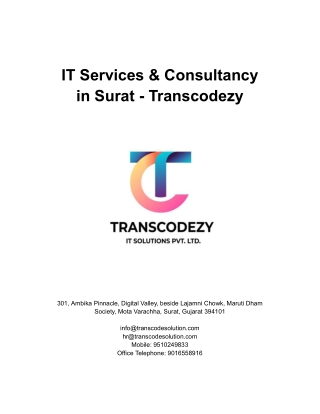 IT Services & Consultancy in Surat - Transcodezy