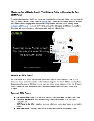 Social Media Growth_ The Ultimate Guide to Choosing the Best SMM Panel