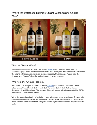 What's the difference between Chianti Classico and Chianti