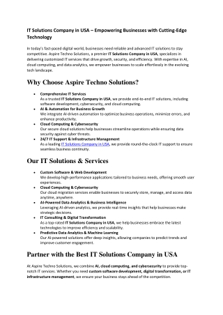 it solutions company in usa empowering businesses