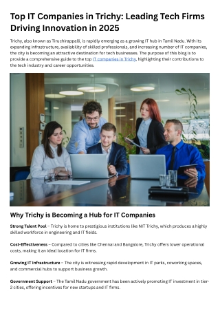 top it companies in trichy leading tech firms