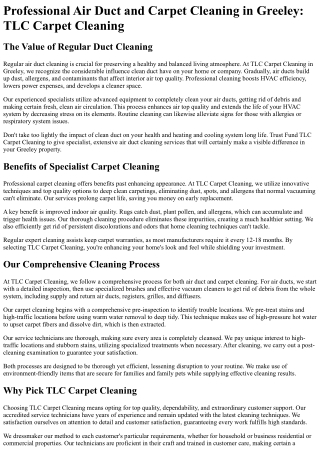 TLC Carpet Cleaning
