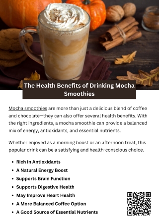 The Health Benefits of Drinking Mocha Smoothies