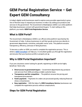 gem portal registration service get expert