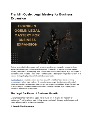 Franklin Ogele: Mastering Legal Strategies for Business Success