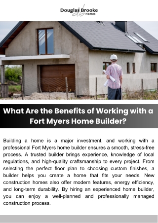 What Are the Benefits of Working with a Fort Myers Home Builder