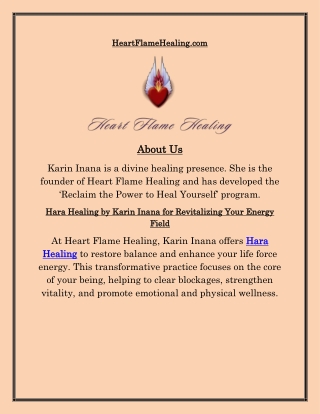 Hara Healing with Karin Inana to Reconnect with Your True Essence