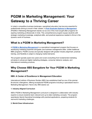 PGDM in Marketing Management_ Your Gateway to a Thriving Career