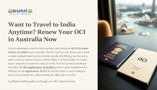 Planning to Travel to India? Apply for an OCI Card in Australia Today!