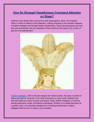 How Do Showgirl Headdresses Command Attention on Stage