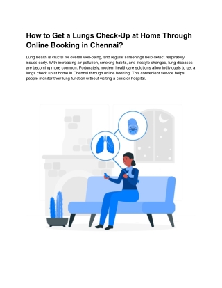 How to Get a Lungs Check-Up at Home Through Online Booking in Chennai