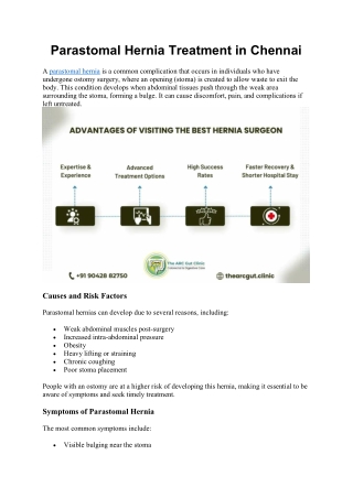 Parastomal Hernia Treatment in Chennai