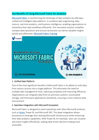 key benefits of using microsoft fabric